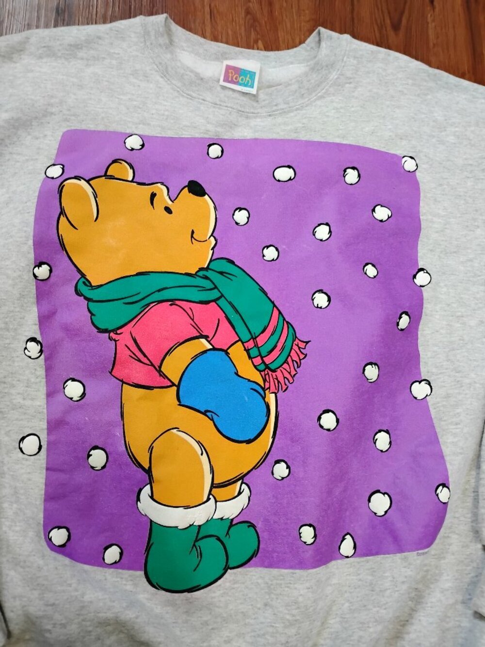 Vintage Winnie The Pooh Snow Winter Crewneck Sweatshirt